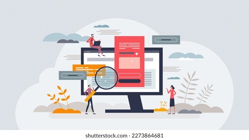 Opt in forms design tips and tricks with effective layout tiny person concept. Professional suggestion for website newsletter or subscription acceptance vector illustration. Appealing marketing layout