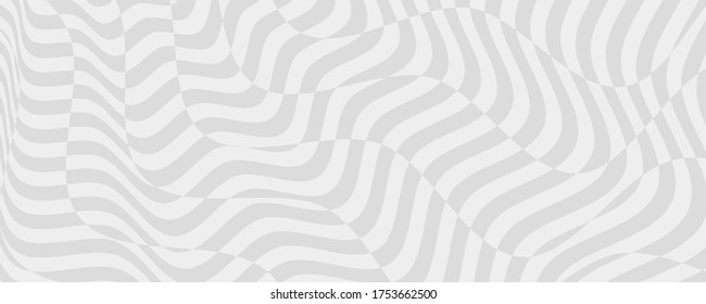 Opt illusion background. Optical illusion banner, distorted black and white lines