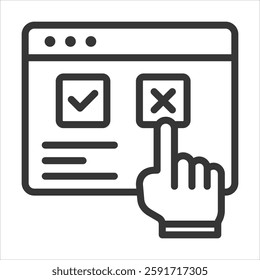 Opt Out Outline Icon Vector Illustration