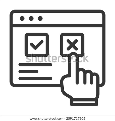 Opt Out Outline Icon Vector Illustration