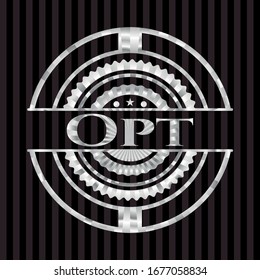 Opte por una insignia de plata. Ilustración vectorial. Mosaico.