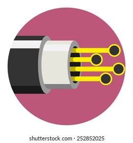 Optic cable icon. Vector illustration