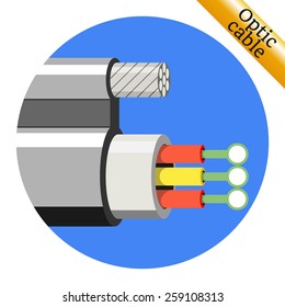 Optic cable icon. Vector illustration