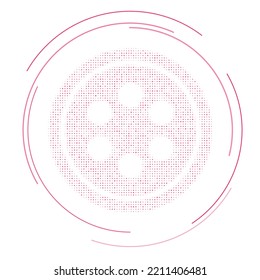 The optic cable symbol filled with pink dots. Pointillism style. Vector illustration on white background