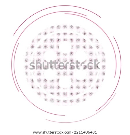 The optic cable symbol filled with pink dots. Pointillism style. Vector illustration on white background