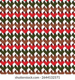Optic Chevron Maze, Isometric Heartbeat Pattern, 3D Pixel Weave