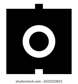 Optic connector port fiber cable laser beam icon black color vector illustration image flat style