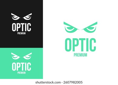 Optic eye logo design template vector illustration idea