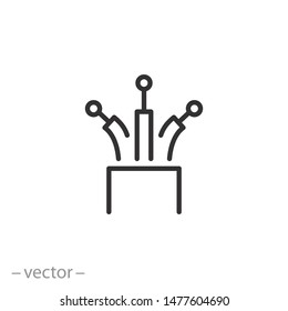 Optic Fiber Cable Icon, Fibre Broadband, Electric Cable Thin Line Symbol On White Background - Editable Stroke Vector Illustration Eps 10