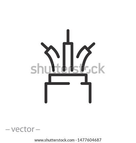 optic fiber cable icon, fibre broadband, electric cable thin line symbol on white background - editable stroke vector illustration eps 10