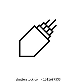 optic fiber cable icon template, optic fiber symbol vector sign in outline style isolated on white background
