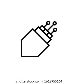 optic fiber cable icon template, optic fiber symbol vector sign in outline style isolated on white background