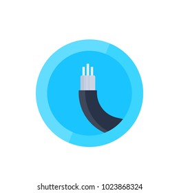 Optic Fiber Cable Vector Icon On White