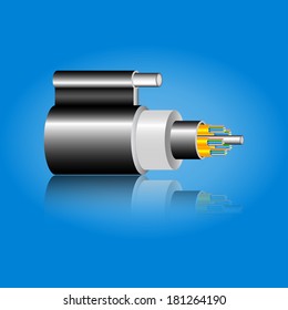 optic fiber cable, vector illustration