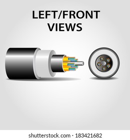 optic fiber cable, vector illustration