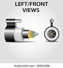 optic fiber cable, vector illustration