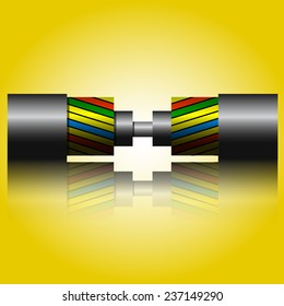 Optic fiber cable. Vector illustration