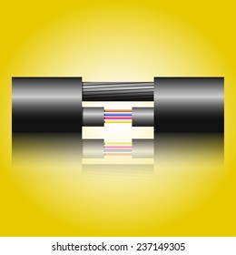 Optic fiber cable. Vector illustration