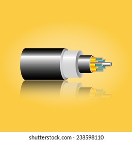 Optic fiber cable. Vector illustration