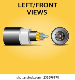 Optic fiber cable. Vector illustration