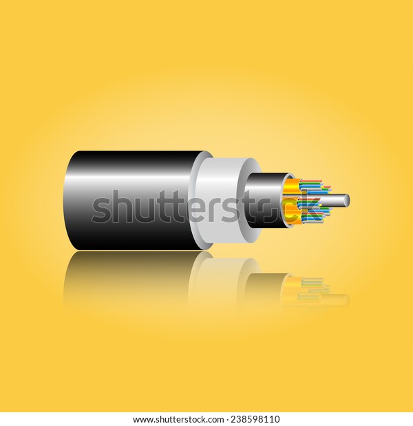 Optic Fiber Cable Vector Illustration Stock Vector (Royalty Free ...