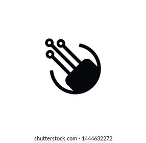 Optic fiber icon flat sign illustration