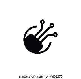 Optic fiber icon flat sign illustration