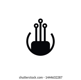 Optic fiber icon flat sign illustration
