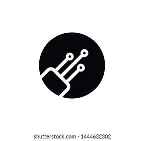 Optic fiber icon flat sign illustration