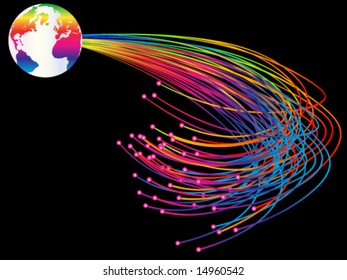 Optic fibers vector illustration