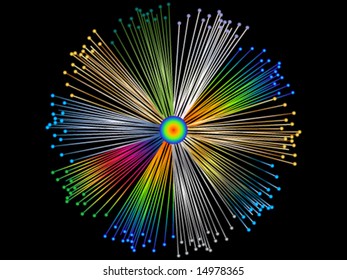 Optic fibers vector illustration