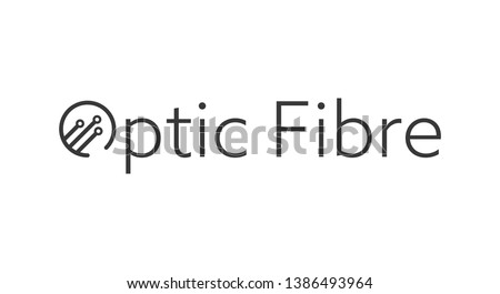 Optic Fibre logotype with cable and modern font.