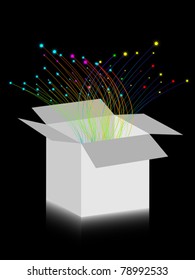 Optic fibres in box