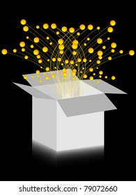 Optic fibres in box