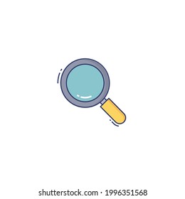 Icono plano óptico aislado en fondo blanco 