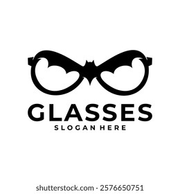 Optic glasses with Bat logo design vector