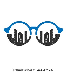 Ilustración del logotipo de gafas ópticas