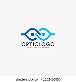 Optic glasses logo design vector