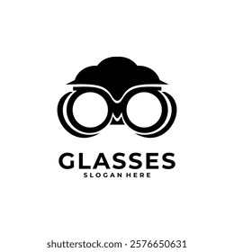 Optic glasses logo design vector. Glasses simple store logo
