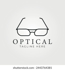 optic glasses logo line art vector vintage illustration 