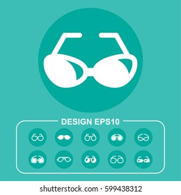 Optic icon stock vector illustration. Flat design.