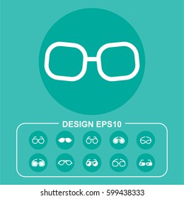 Optic icon stock vector illustration. Flat design.