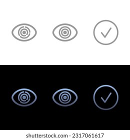 Optic ID Icon. Eyes related line icons. View and eye vector linear icon set.