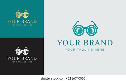 Optic Lens Logo Vector Design Vintage Illustration, Eyeglasses Logo, Glasses Vector, Lets See The World, Clear Seeing, Eyeglass Illustration
