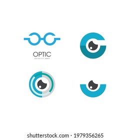 Optic logo vector flat design