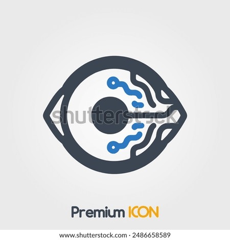 Optic nerve icon - minimalist vector illustration