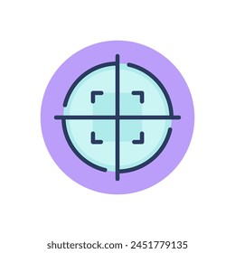 Icono de línea de orientación óptica. Objetivo, objetivo, golpe, signo de esquema de oportunidad. Juego, precisión, concepto de enfoque. Elemento de símbolo de Ilustración vectorial para Diseños web y App