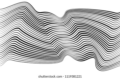 optical art abstract background wave design black and white