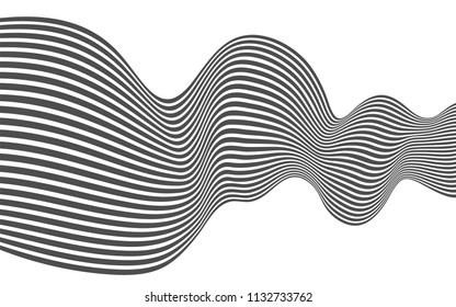 optical art abstract background wave design black and white