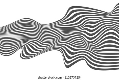 optical art abstract background wave design black and white